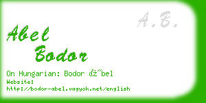 abel bodor business card